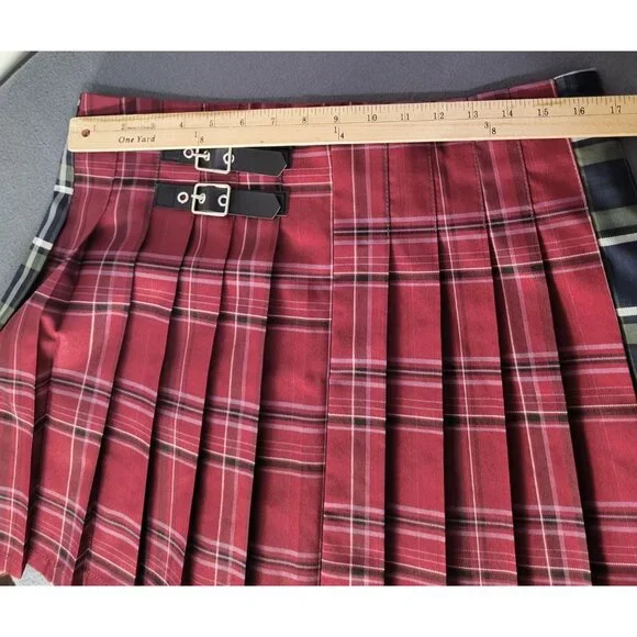 NOBO Multi Color Plaid Pleated Mini Skirt Juniors XL Skater Preppy Clueless y2k - Picture 3 of 7